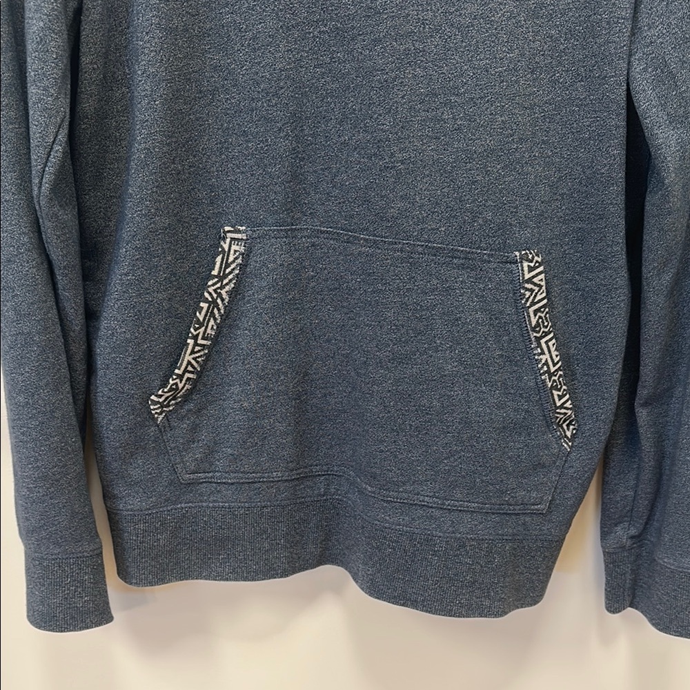 PacSun Men's Blue Hoodie with Patterned Hood - Picture 3 of 6